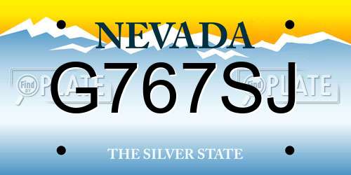 G767SJ Nevada License Plate
