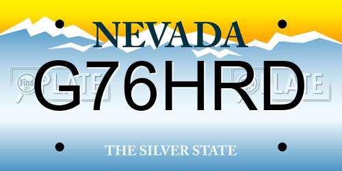 G76HRD Nevada License Plate