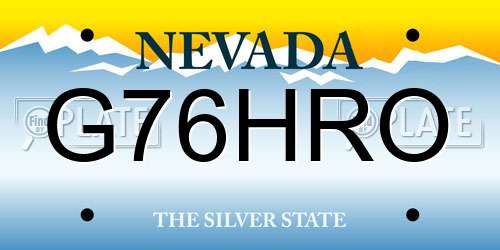 G76HRO Nevada License Plate