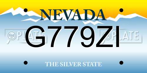 G779ZI Nevada License Plate