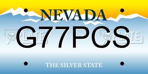 G77PCS Nevada License Plate