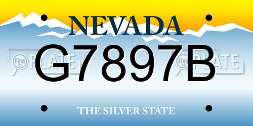 G7897B Nevada License Plate