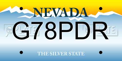 G78PDR Nevada License Plate