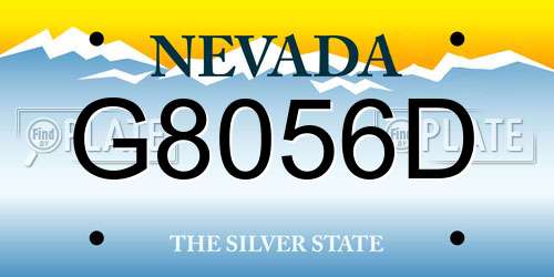 G8056D Nevada License Plate