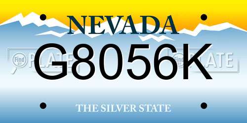 G8056K Nevada License Plate