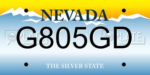 G805GD Nevada License Plate
