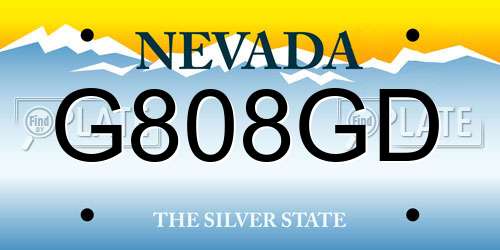 G808GD Nevada License Plate
