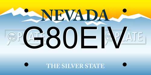 G80EIV Nevada License Plate