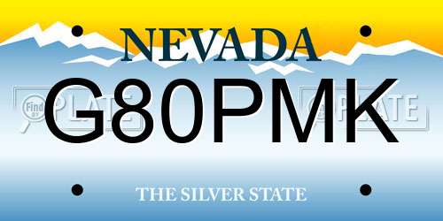 G80PMK Nevada License Plate