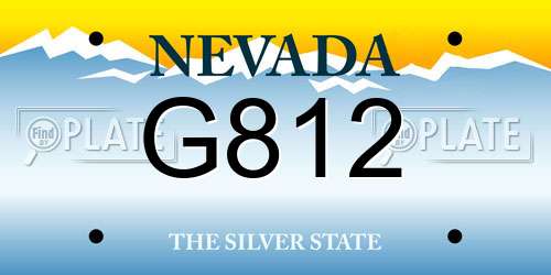 G812 Nevada License Plate