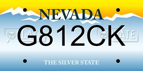 G812CK Nevada License Plate