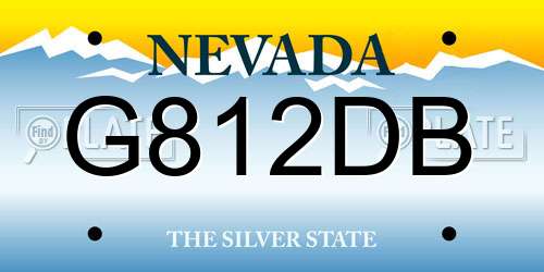 G812DB Nevada License Plate