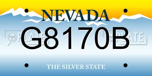 G8170B Nevada License Plate