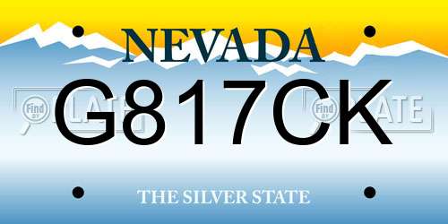 G817CK Nevada License Plate
