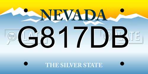 G817DB Nevada License Plate