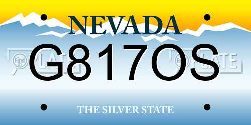 G817OS Nevada License Plate