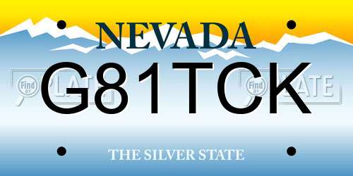 G81TCK Nevada License Plate