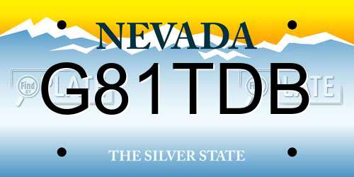 G81TDB Nevada License Plate
