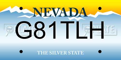G81TLH Nevada License Plate