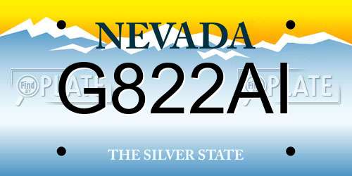 G822AI Nevada License Plate