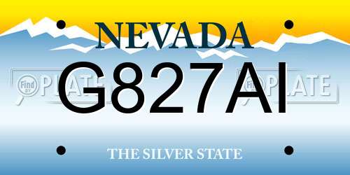 G827AI Nevada License Plate