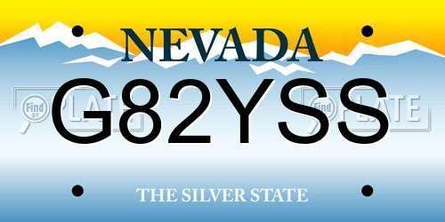 G82YSS Nevada License Plate