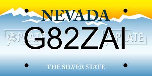 G82ZAI Nevada License Plate