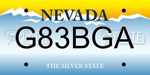G83BGA Nevada License Plate