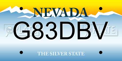 G83DBV Nevada License Plate
