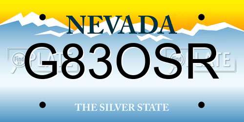 G83OSR Nevada License Plate