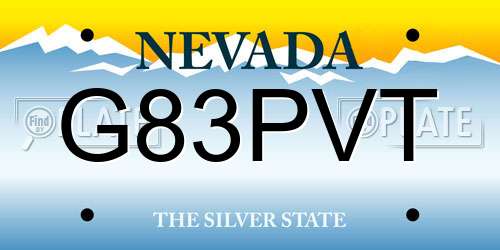 G83PVT Nevada License Plate