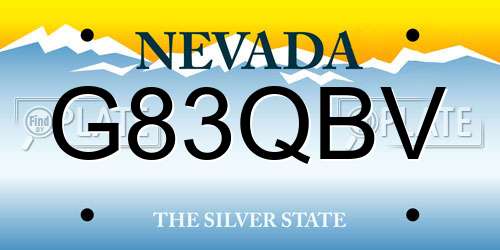 G83QBV Nevada License Plate