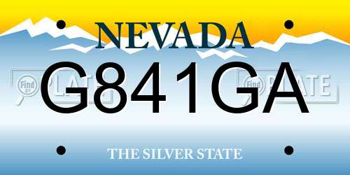 G841GA Nevada License Plate