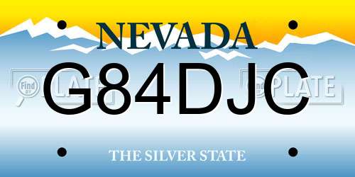 G84DJC Nevada License Plate