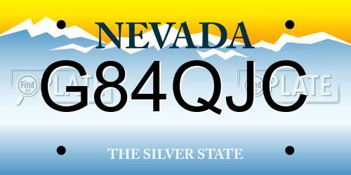 G84QJC Nevada License Plate
