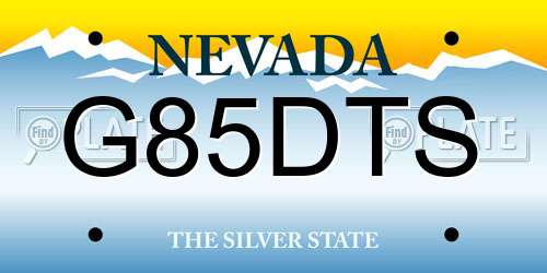 G85DTS Nevada License Plate