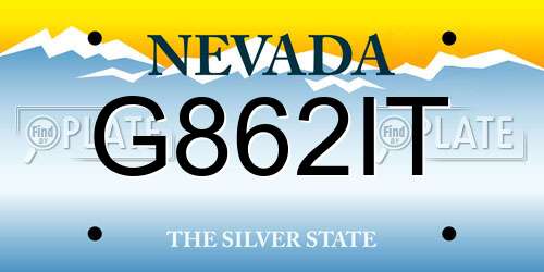 G862IT Nevada License Plate