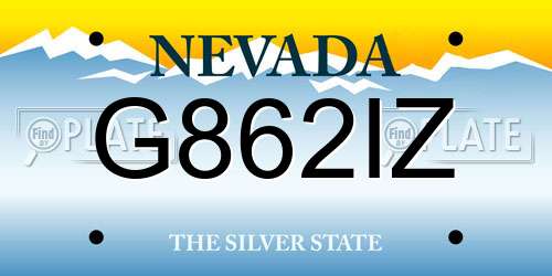 G862IZ Nevada License Plate