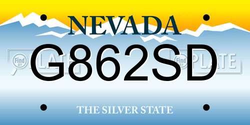 G862SD Nevada License Plate