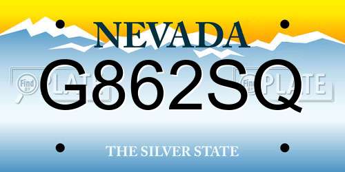 G862SQ Nevada License Plate
