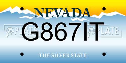 G867IT Nevada License Plate