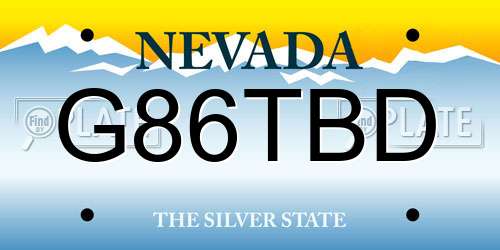 G86TBD Nevada License Plate