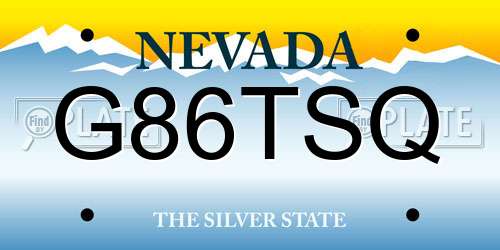 G86TSQ Nevada License Plate
