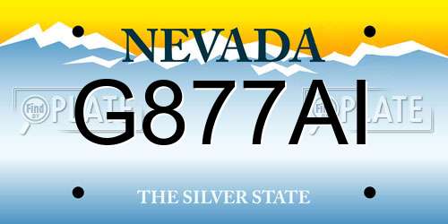 G877AI Nevada License Plate