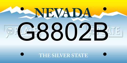 G8802B Nevada License Plate