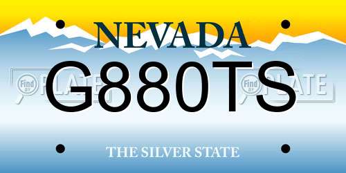 G880TS Nevada License Plate