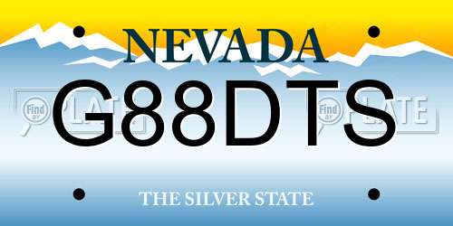 G88DTS Nevada License Plate