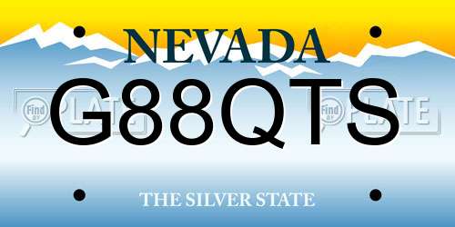 G88QTS Nevada License Plate