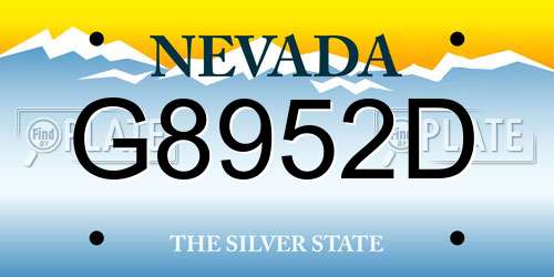 G8952D Nevada License Plate