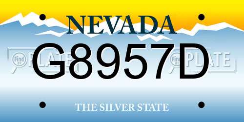 G8957D Nevada License Plate